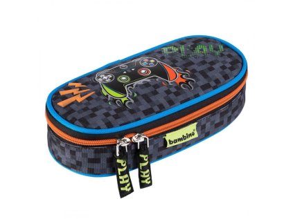 Penál oválný Bambino GAMER, rozměry: 210 x 105 x 55 mm