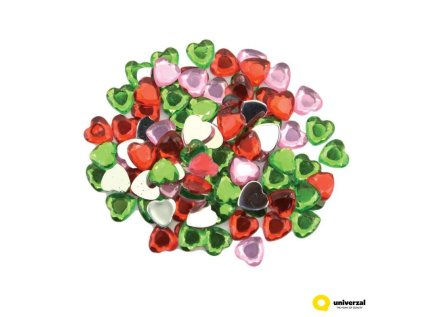 Dekorativní akrylová srdíčka 8 mm, 100 ks