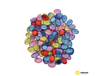 Kreativní zirkony oválky 14 x 10 mm, 80 ks