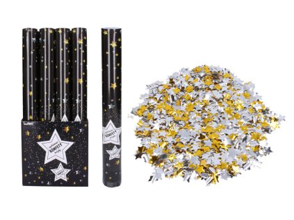 Párty konfety vystřelovací Hvězdy 50 cm
