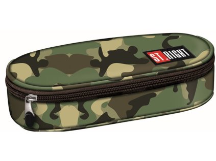 Penál oválný St.RIGHT - Army, rozměry 23 x 9,5 x 6 cm