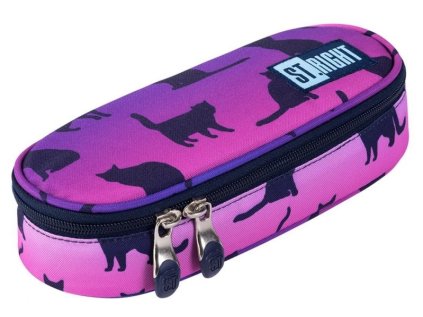 Penál oválný St.RIGHT -Night Cats, rozměry: 6 x 23 x 9,5 cm