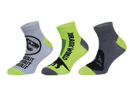 SADA 3 KS PONOŽKY JURSKÝ SVĚT Erv 39266-1 green (Velikost 23-26)