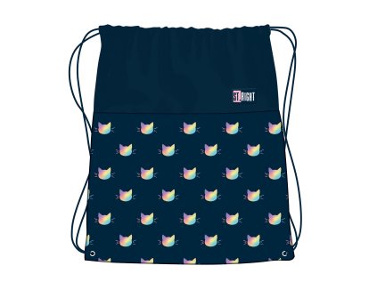 Sáček na přezůvky a cvičební úbor St.RIGHT - Rainbow Cats, SO01, rozměry: 34 x 43 cm