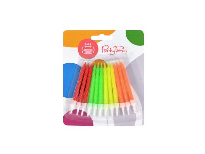 Dortové svíčky Premium Neon 12 ks