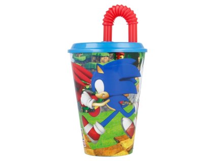 plastovy pohar s vrchnakom a slamkou jezko sonic 430ml 40530