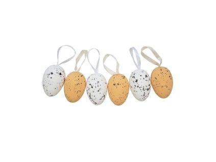 Vejce plastové 6 cm 6 ks kropenaté