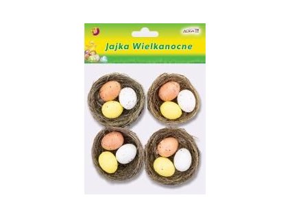 Plastové vajíčka v hnízdě 5 cm 4 ks