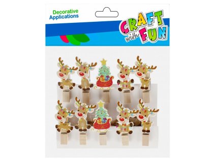 Kolíčky vánoční Sobové 10 ks