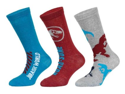 SADA 3 KS PONOŽKY JURSKÝ SVĚT Erv 39267-1 blue (Velikost 23-26)