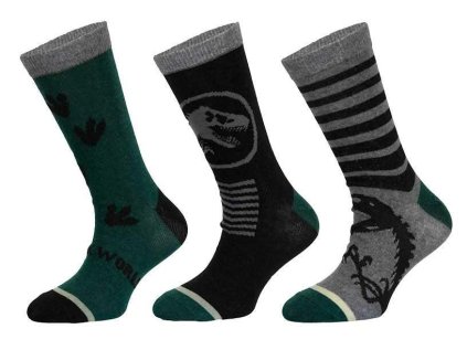 SADA 3 KS PONOŽKY JURSKÝ SVĚT Erv 39267-2 šedé (Velikost 23-26)