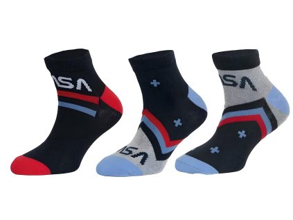 SADA 3 KS PONOŽKY NASA Erv 39268-1 red-blue (Velikost 23-26)