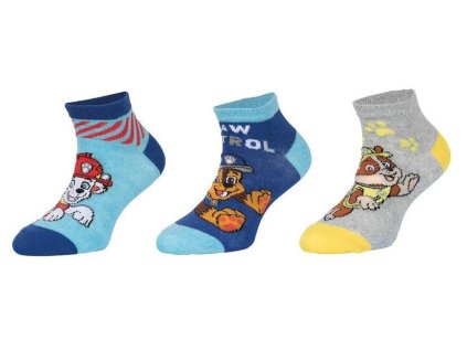 SADA 3 KS PONOŽKY TLAPKOVÁ PATROLA Erv 39526-1 blue (Velikost 23-26)