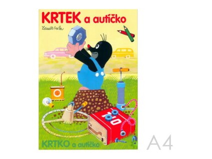 omalovanka a4 krtek a auticko