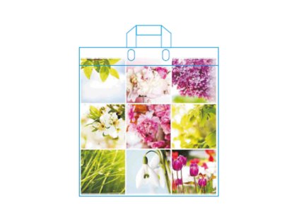 taska pe s usima velka 42x47 cm jarni kvetiny