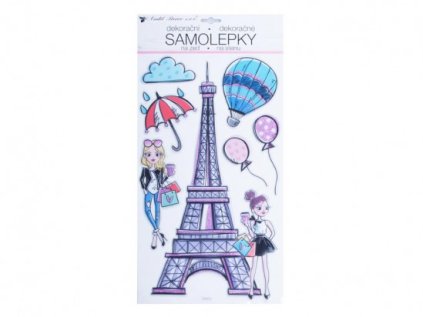 Samolepící dekorace 15119 plastická s glitry 47 x 24 cm - Eiffelova věž