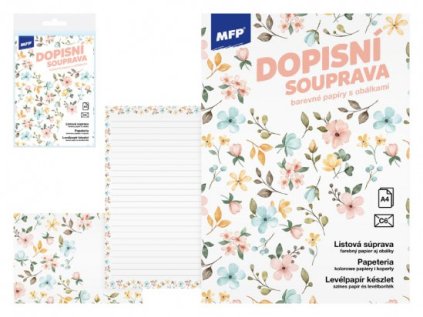 Dopisní papír barevný LUX 5+10 (Květy)