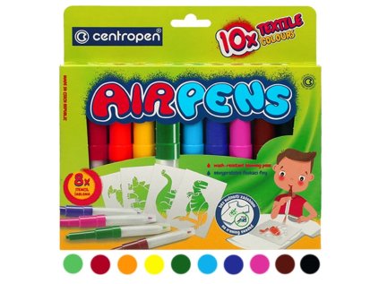 Foukací fixy Centropen 1539 na textil - 10 barev