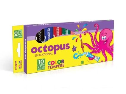 Temperové barvy Octopus 7,5 ml, 10 barev v krabičce
