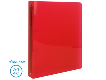 Pořadač LUMA A4/40mm kroužkový červený