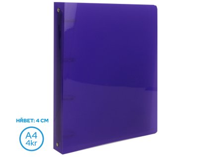 Pořadač Luma A4/40mm 4 kroužkový fialový