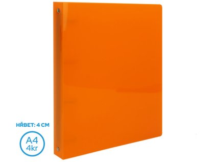 Pořadač LUMA A4/40mm 4 kroužkový oranžový