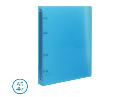 Pořadač LUMA A5 4 kroužkový modrý