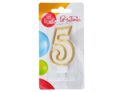 Dortová svíčka č. 5 zlatá