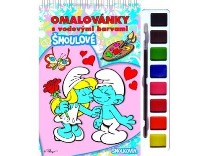 Omalovánky A5 s barvami - Šmoulové