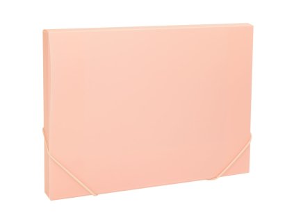 Desky na spisy s gumou, box A4 pastel LUMA, růžový