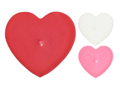 Srdce 90x90x60mm červená, bílá, růžová