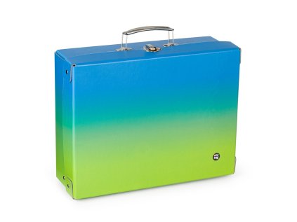 Oxybag Kufřík kufr lamino hranatý A4 OXY Ombre Blue- green 6-06124