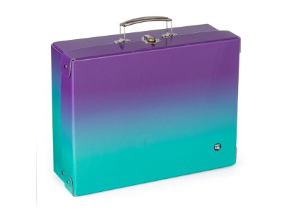 Oxybag Kufřík kufr lamino hranatý A4 OXY Ombre Purple- blue 6-06224