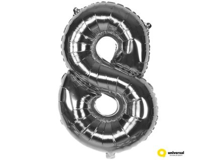 Nafukovací balónek - číslice 8, stříbrný, 60 cm
