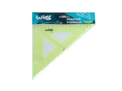 Pravítko trojúhelník transparent neon