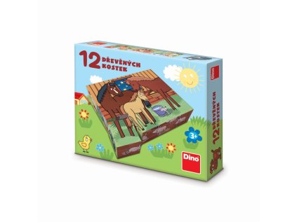 DOMÁCÍ ZVÍŘÁTKA 12 Dřevěné licenční kostky