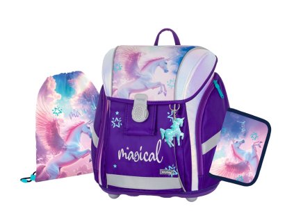 Oxybag Školní set 3ks PREMIUM LIGHT Pegas sada batoh, penál, sáček 0-75826