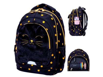 skolsky batoh pre prvy stupen astrabag fluffy kitty black ab330 502025021