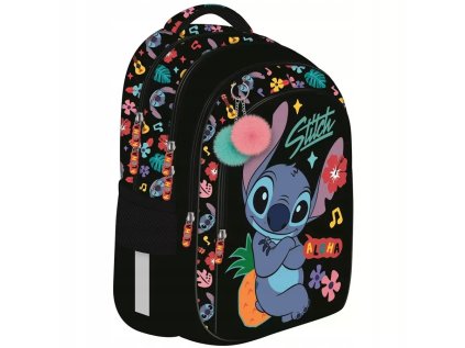 Menší školní/volnočasový batoh STITCH Black Aloha