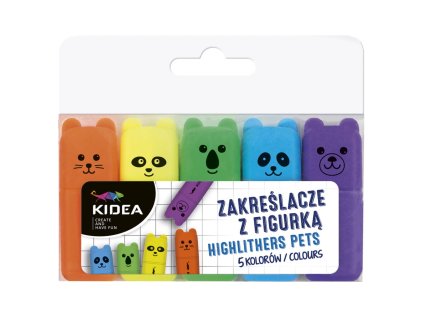 Zvýrazňovače MINI zvířátka 5 barev