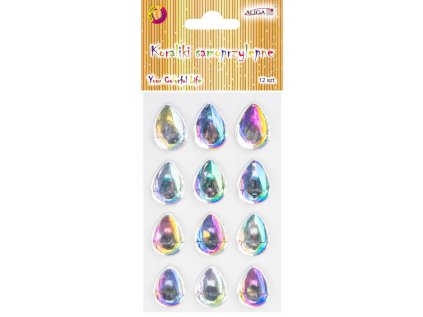 Kamínky samolepící - zrcadlové slzy na blistru