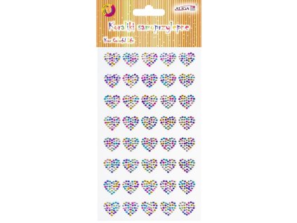 Kamínky samolepící - krystalky na blistru ve tvaru srdíčka