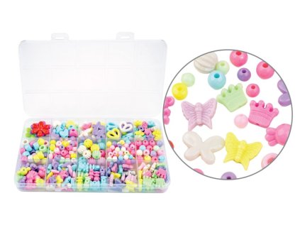 Sada plastových korálků 2mm 330 ks