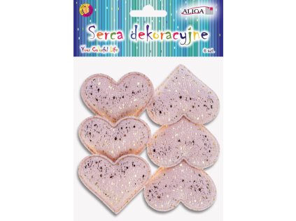 Srdíčka 5 cm 6 ks k dekoraci