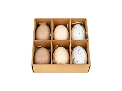 Velikonoční dekorace - slepičí vajíčka 6 cm 6 ks