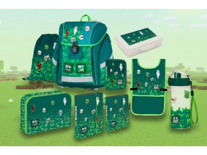Školní set 9ks PREMIUM LIGHT Playworld ve stylu Minecraft sada batoh, penál a doplňky 0-75726/09/01