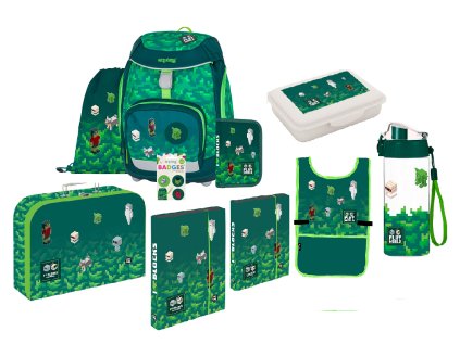 Oxybag Školní set 10ks OXY Sherpy Playworld ve stylu Minecraft sada batoh, penál a doplňky 0-24826/010