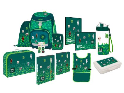 Oxybag Školní set 12ks OXY Sherpy Playworld ve stylu Minecraft sada batoh, penál a doplňky 0-24826/012