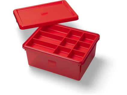LEGO úložný box s organizérem - červená