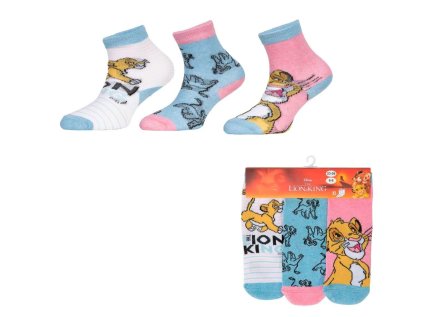 SADA 3 KS PONOŽKY DISNEY LVÍ KRÁL Erv 38558-2 modré (Velikost 23-26)